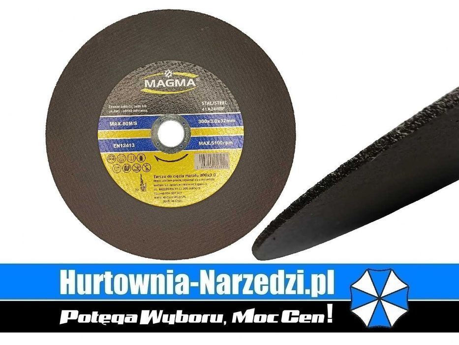 Tarcza do cięcia stali metalu 300mm x 32mm T41 tarcza do metalu 300mm