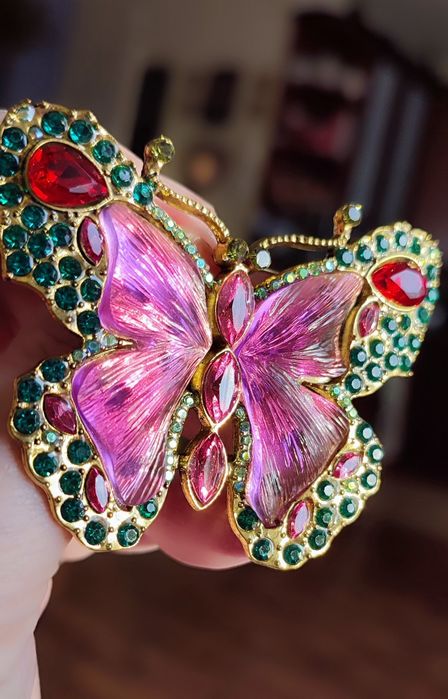 Wielobarwny motyl - broszka