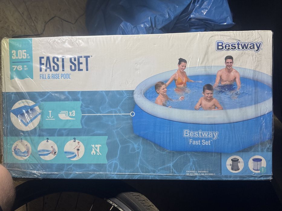 Basen nowy 3m szerokosci duzy zestaw - z pompą