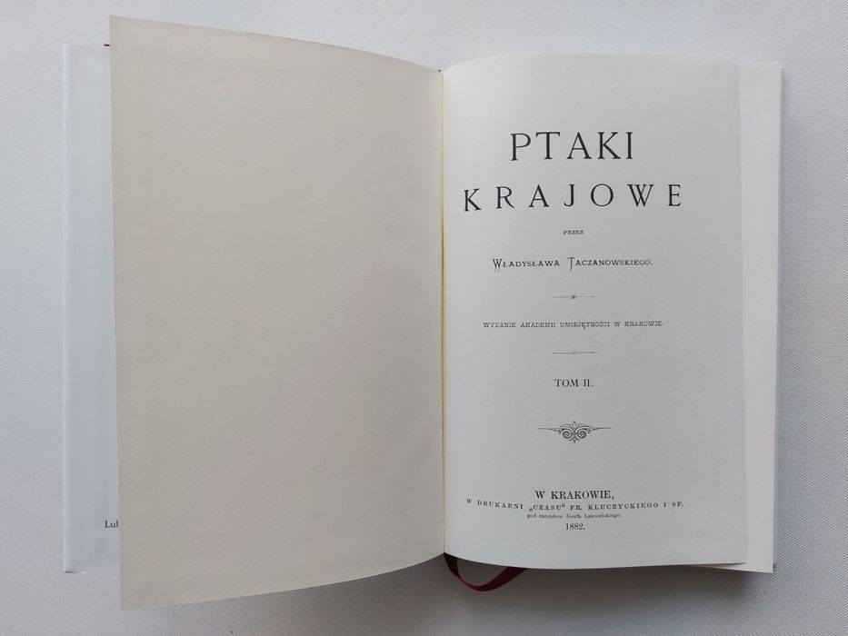 Ptaki krajowe. Tom I, II. Władysław Taczanowski. Nowe w folii.