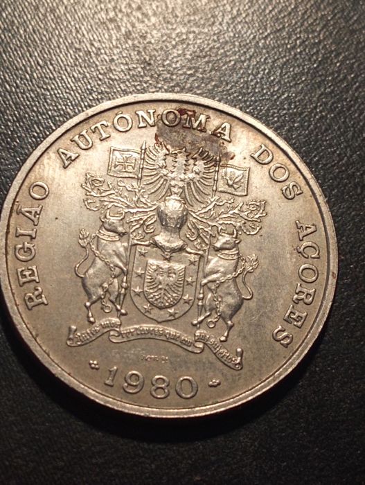25 escudos 1980 - Açores - Republica Portuguesa -	Soberba