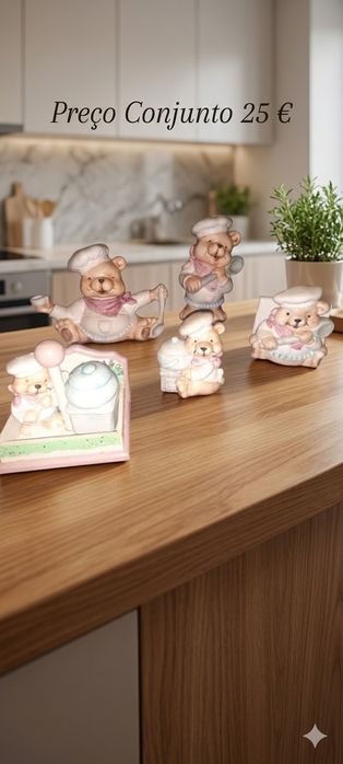 Vintage ceramic bear set with chef theme436198013561753602