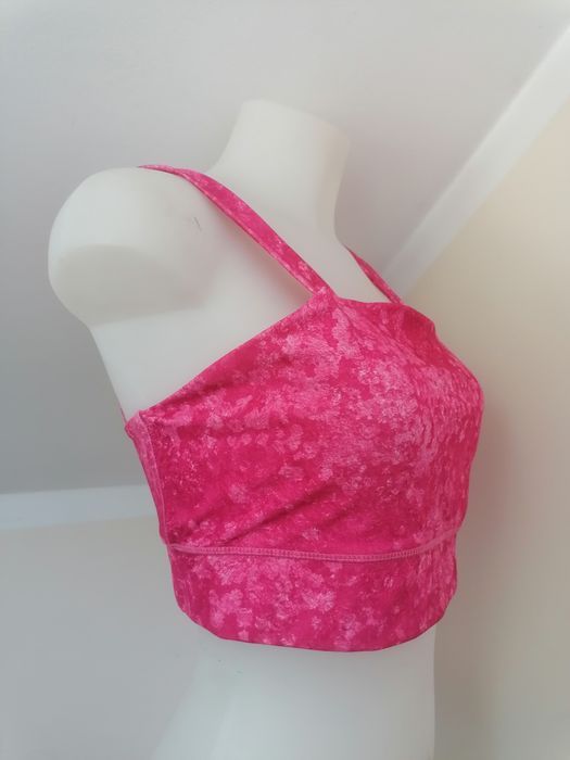 Różowy biustonosz top sportowy Workout 42 44 bez fiszbin usztywniany