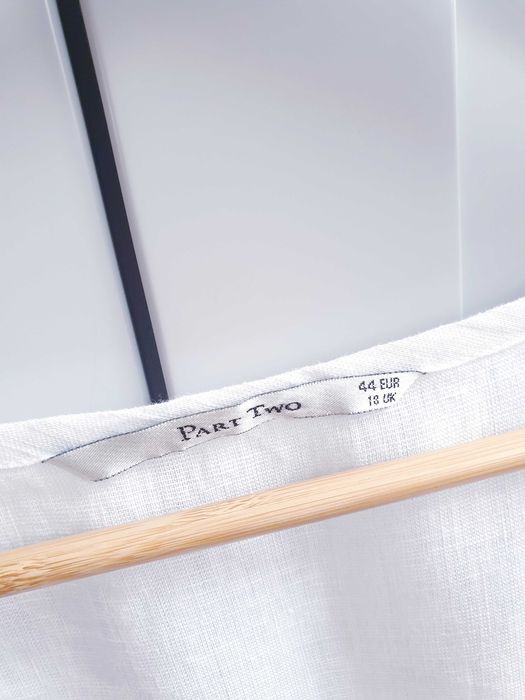 Biała lniana koszula bluzka tunika 44 46 Part Two