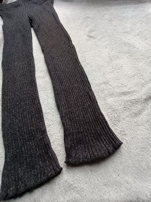 Legginsy dzianinowe szare zara 134