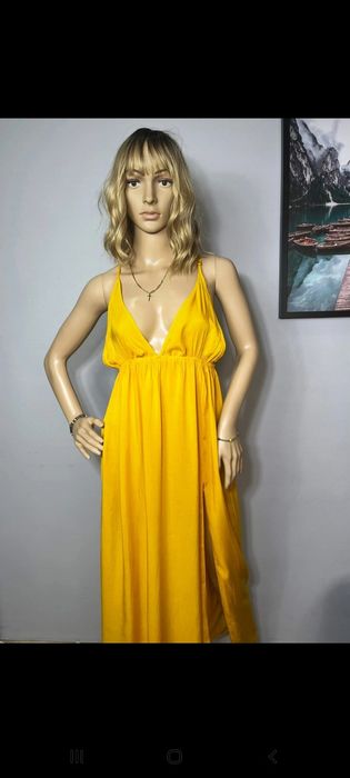 Sukienka żółta wiskoza