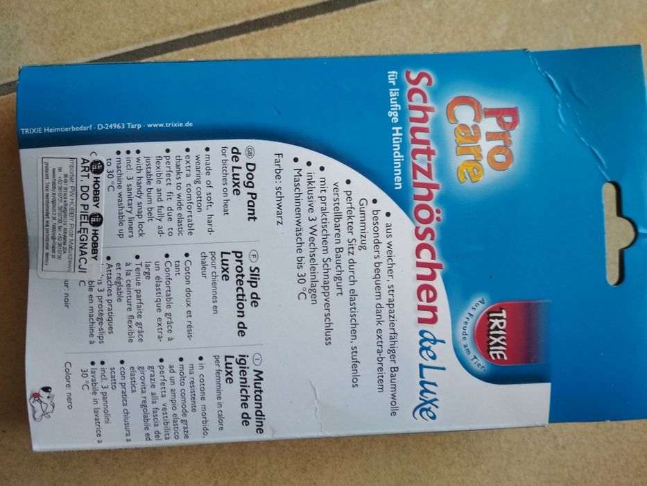 Majtki na cieczkę dla suni