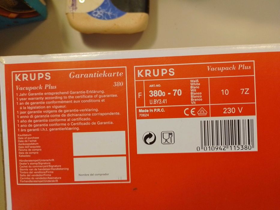 Вакуумный упаковщик Плюс F380 Krups из Германии