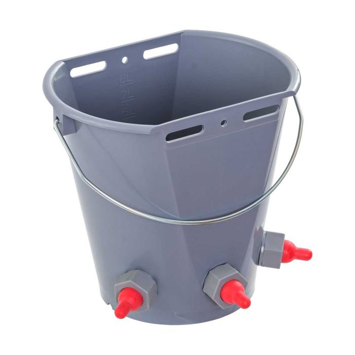 Wiadro laktacyjne dla jagniąt i koźląt. 3 smoczki, 8 litrów