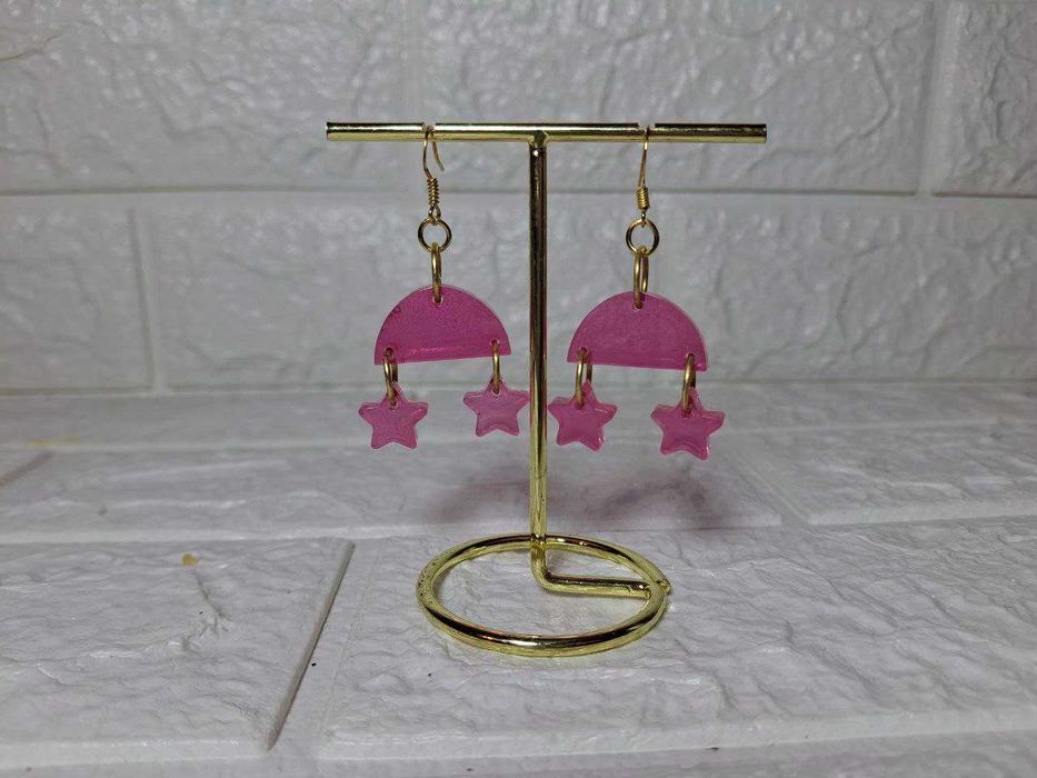 Сережки ручної роботи з епоксидної смоли