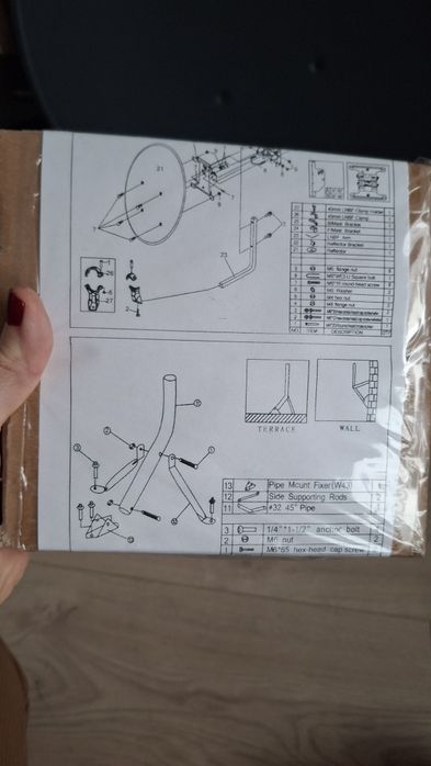 NOWY Talerz+antena satelitarna+konwerter i uchwyt