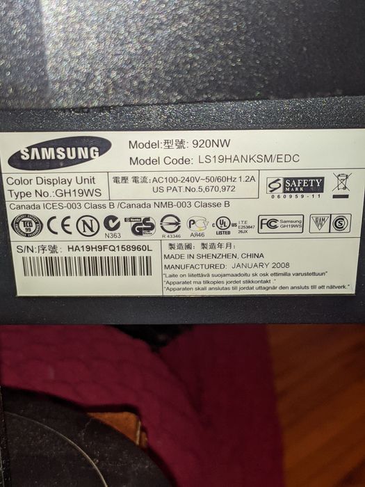 Монитор SAMSUNG SyncMaster 920 NG бу.