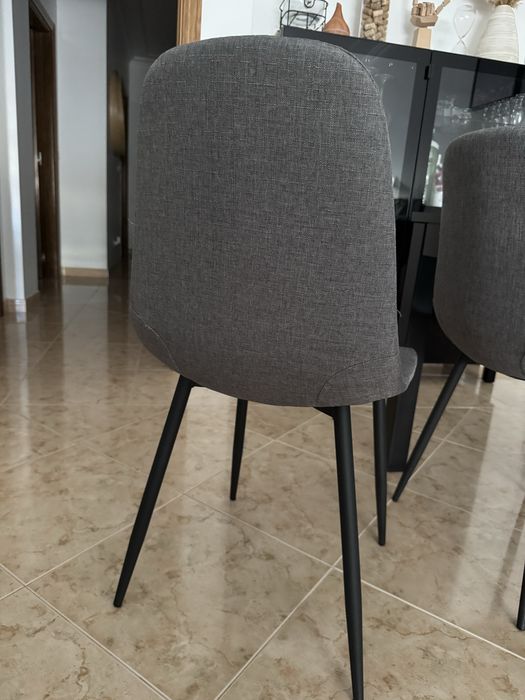 Conjunto 4 cadeiras cinza