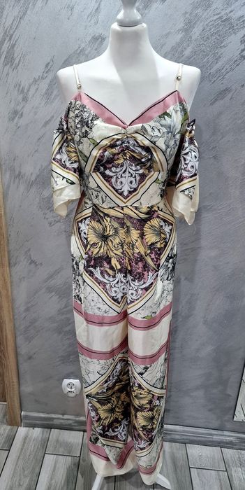 Elegancki Kombinezon 42 40 nowy szeroka nogawka River Island