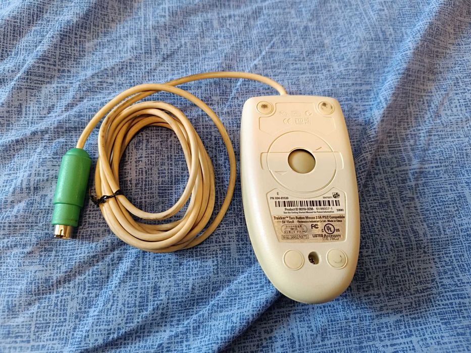 Rato Vintage Trekker 2.0A PS/2 Mecânico (Bola) – Microsoft OEM Como Novo