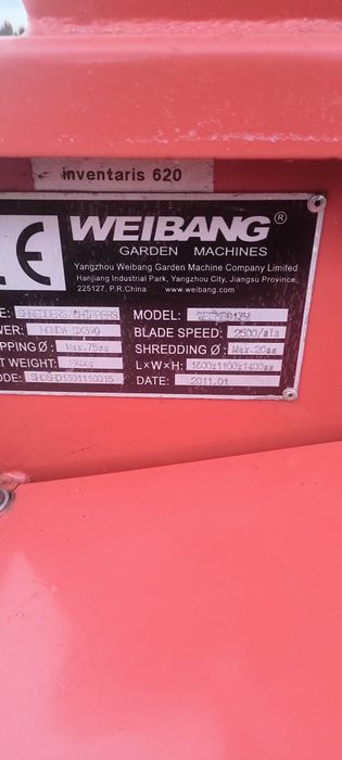 Rębak rozdrabniacz honda weibang gx390 13 km 7,5 gr