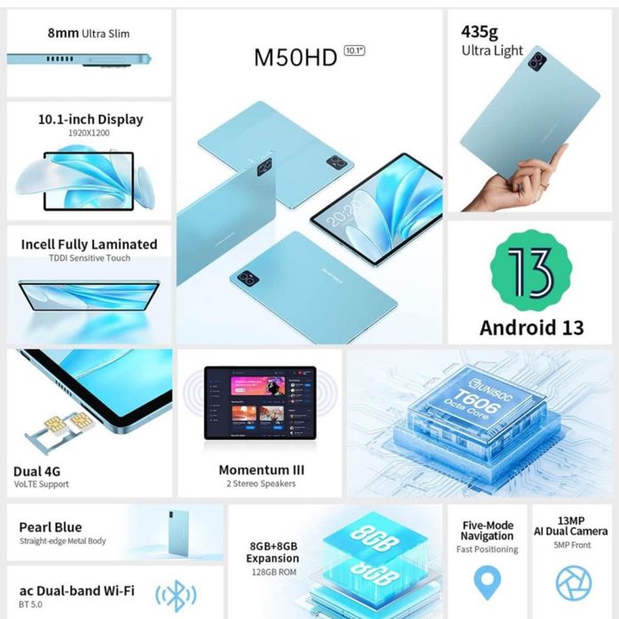 Android 13 Tablet, Teclast, 16 GB RAM, 128 GB64750499703169121