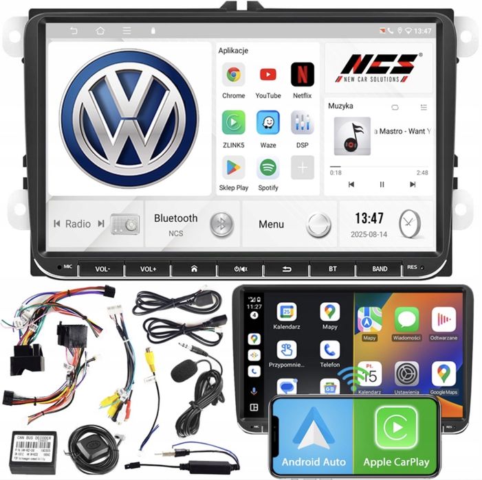 Radio samochodowe NCS P4V9 VW Multivan T6 2015-2019 Android BT 4GB 2DIN