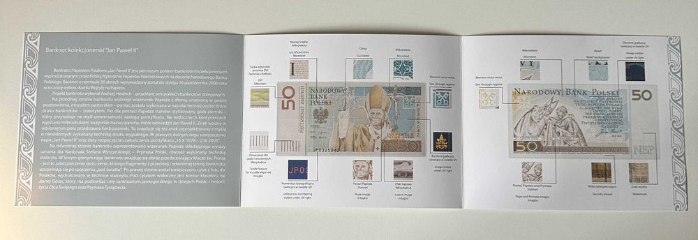 Folder premium Jan Paweł II 50 złotych ultra rzadki 2006 PWPW