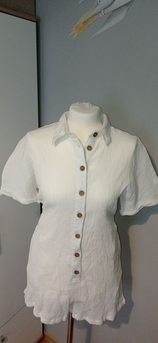 ASOS DESIGN – Biały krotki kombinezon na lato len rozmiar 36/38
