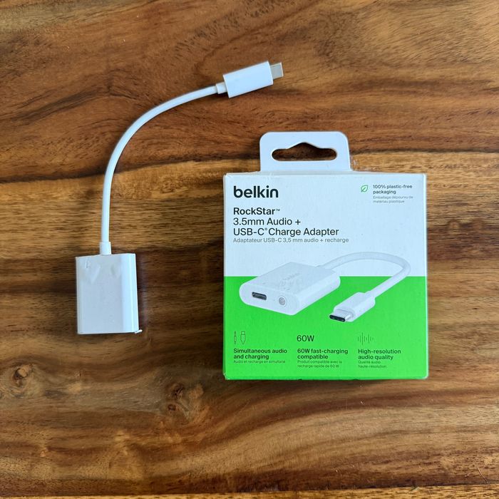Adapter Belkin RockStar USB-C - 3.5mm Audio AUX + USB-C do ładowania