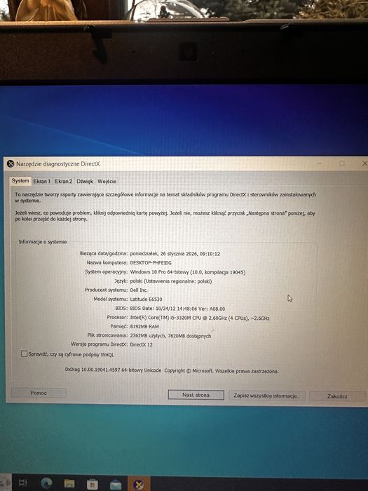 Używany laptop Dell