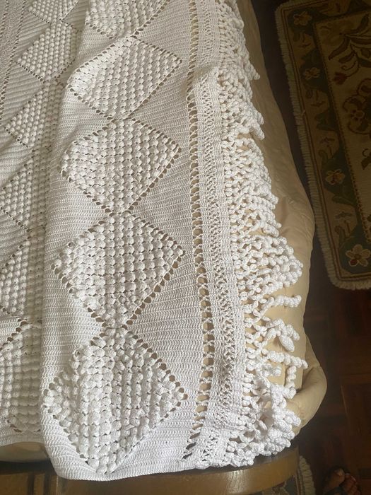 colcha da cama em crochê