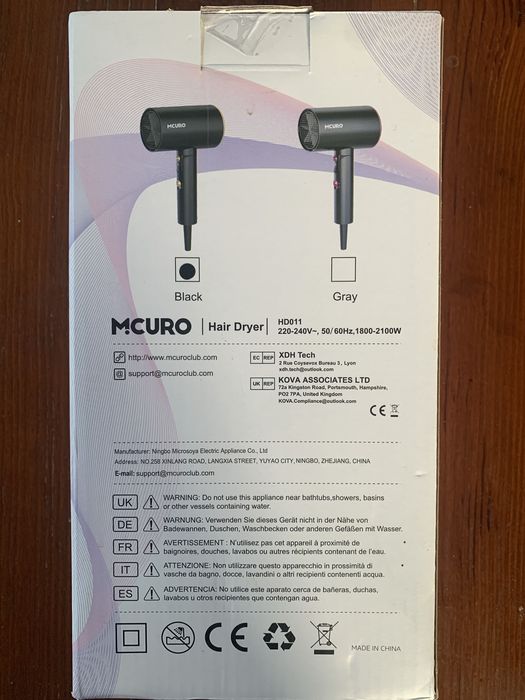 Фен для волосся MCURO, новий