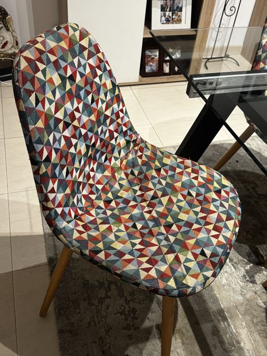 Mesa vidro com 6 cadeiras