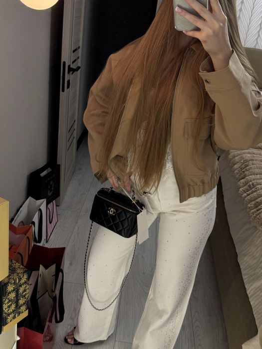 32, 34, 36, 38, 40, 42 джинси bershka straight зі стразами, білі джинси, прямі джинси, трендові джинси, блискучі джинси, джинси бершка, стильні джинси