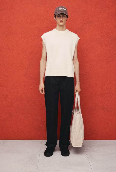 Чоловічі бавовняні штани H&M relaxed fit, брюки вільного крою hm straigth