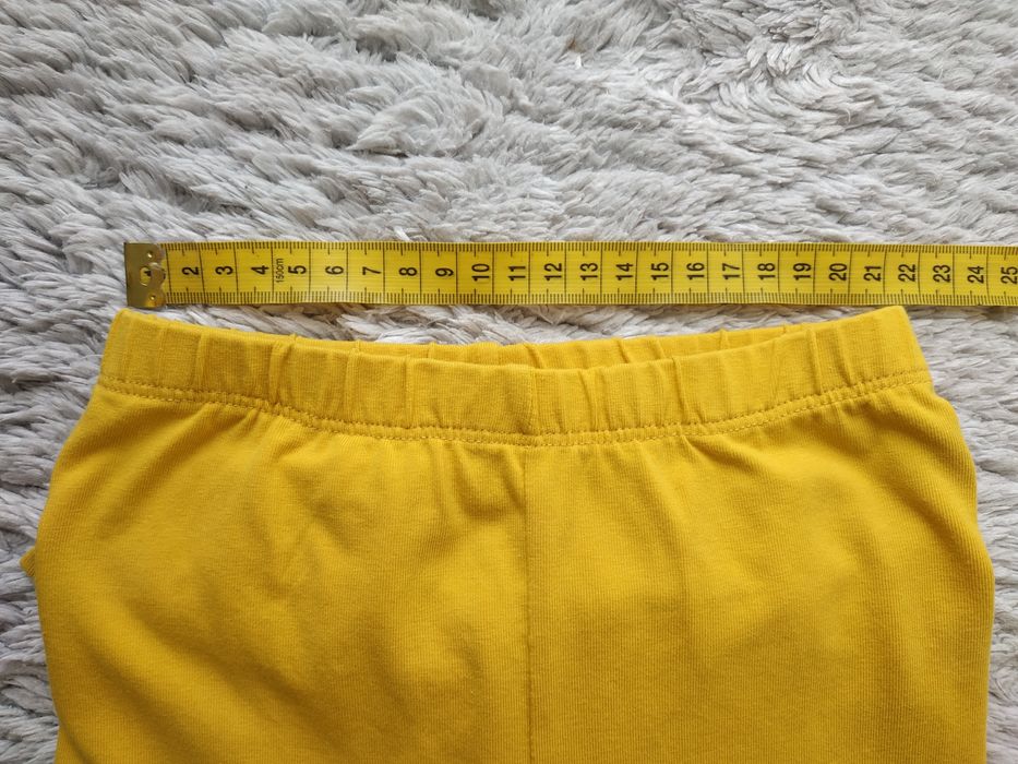 Legginsy/gładkie/żółte/falbanki/wiosna/lato/Haydi/r.98/104