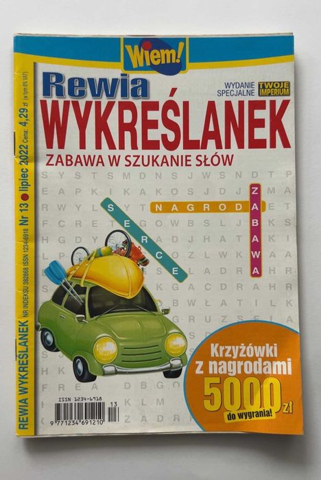 Rewia Wykreślanek WIEM Wykreślanki Gra Słowna Krzyżówki 13/2022