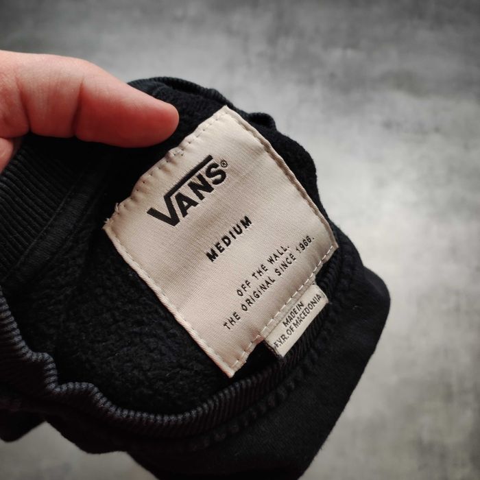 MĘSKA Bluza Bawełna PREMIUM Skate Vans off The Wall Czarna bez Kaptur