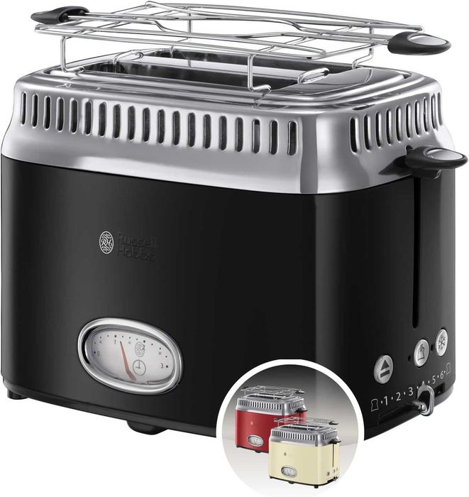 Тостер Russell Hobbs Retro Black 21681-56 [Клас енергоспоживання A+]