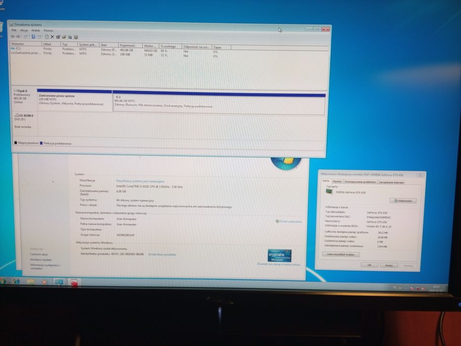 Komputer I3 + 4gb ram + GTX 650