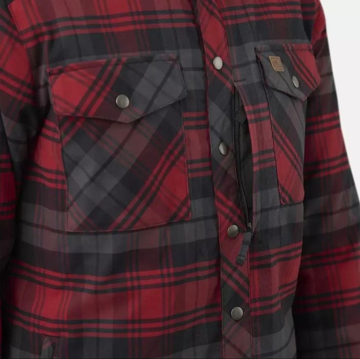 Зимова Сорочка Куртка Helikon-tex Warden Winter Shirt Slate Crimson Plaid Малиновий