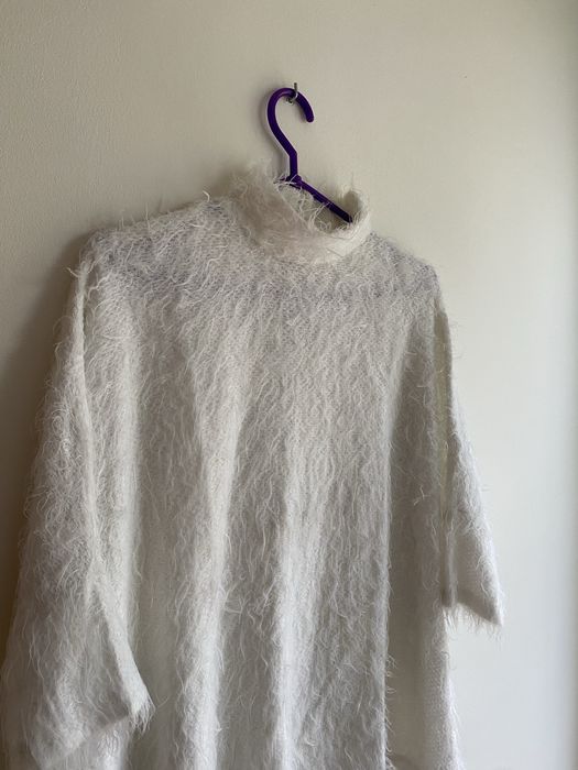 Sweter Stradivarius futerko polar bluza włochaty biała S XS