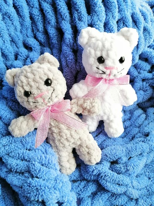 Іграшка котик, кошечка мягкая игрушка, вязаный котенок, киця, мишка