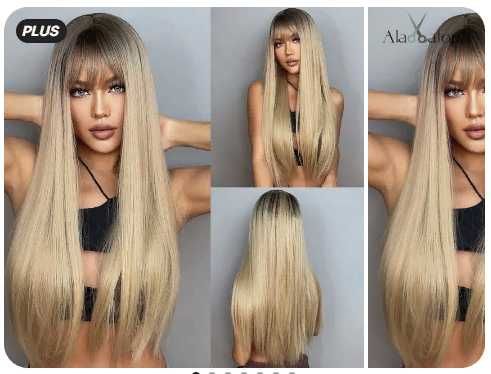 Женский, длинный, парик, 75 см, Блонд, легкое Омбре,