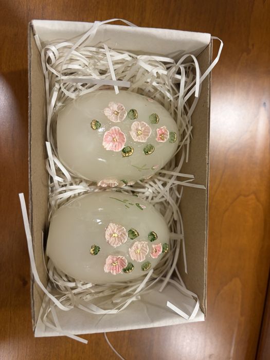 Velas Loreto Decorativas – Formato Ovo com Flores