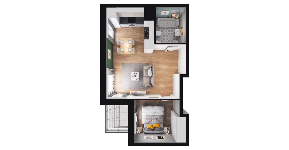 2-pokojowe mieszkanie 35m2 + balkon Bez Prowizji