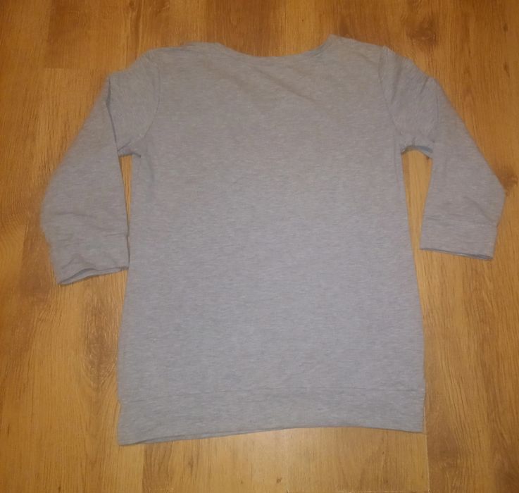 Bluza bluzka NYC 36 S szara aplikacja rękaw 3/4