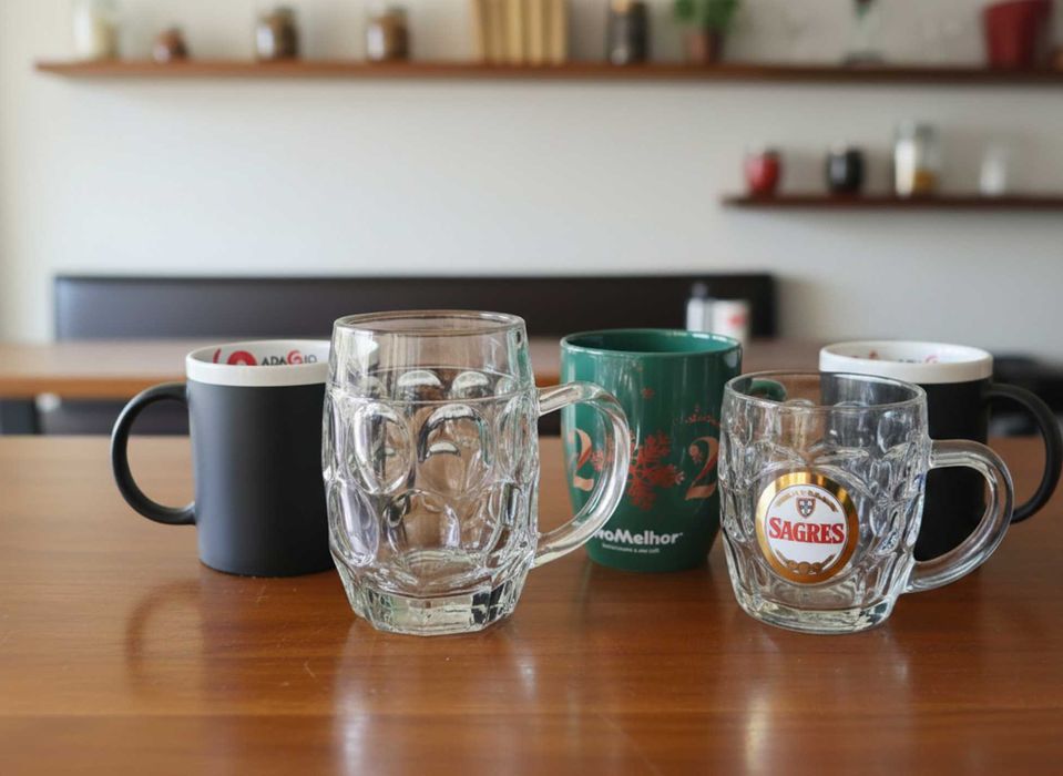 Conjunto de 5 Canecas Variadas - Coleção, Lousa e Cerveja