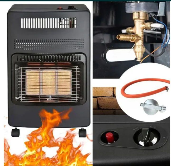 Мощный автономный газовый обогреватель 4200W с редуктором и шлангом