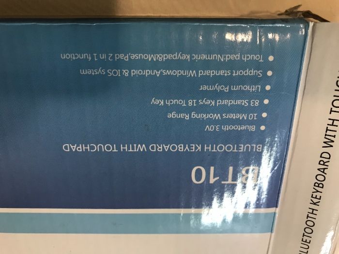 BT10 Teclado Sem Fio Bluetooth com Teclado/Rato Numérico - Preto