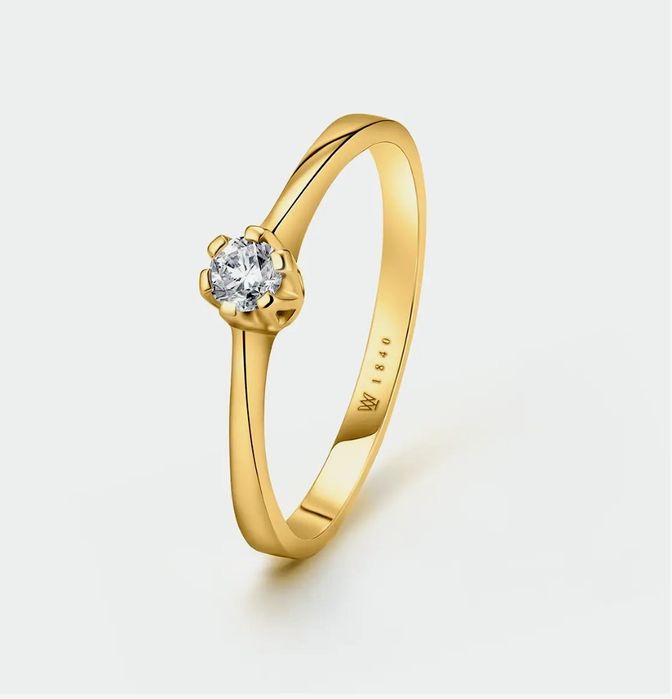 Pierścionek zaręczynowy złoty Jedyny W.KRUK