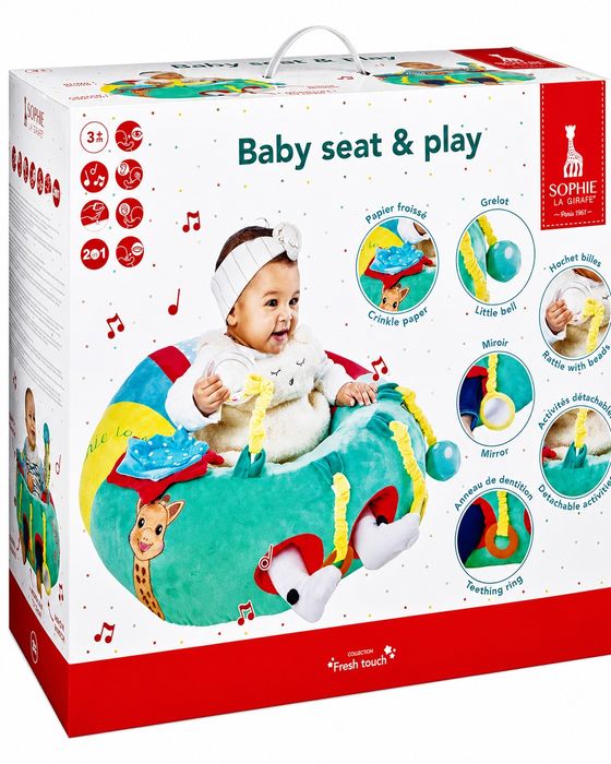 Assento de Atividades Sophie la Girafe p/ Bebé +3M – Como Novo!