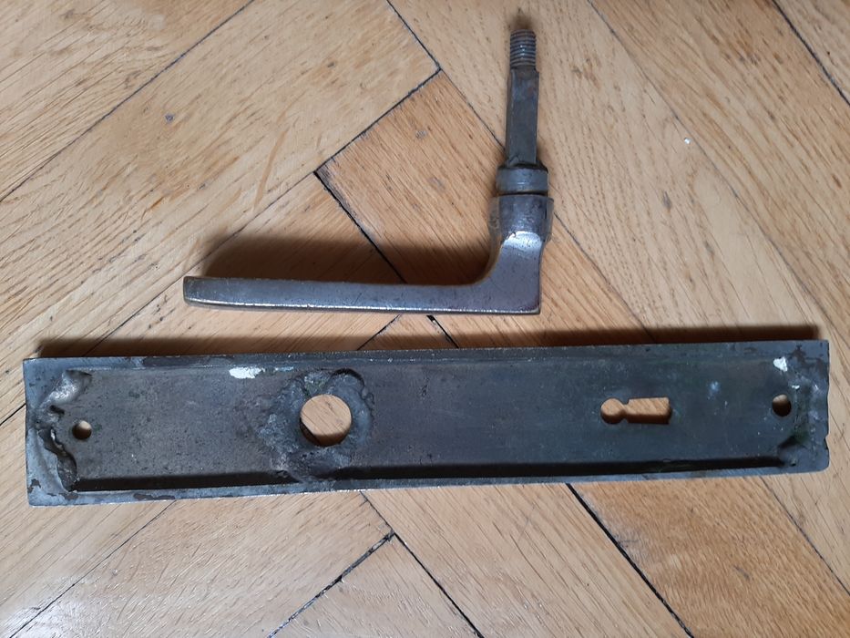 Szyld z klamką chromowany pojedynczy z PRL vintage lata 60-te