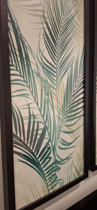 3 molduras IKEA Ribba com papel verde floresta